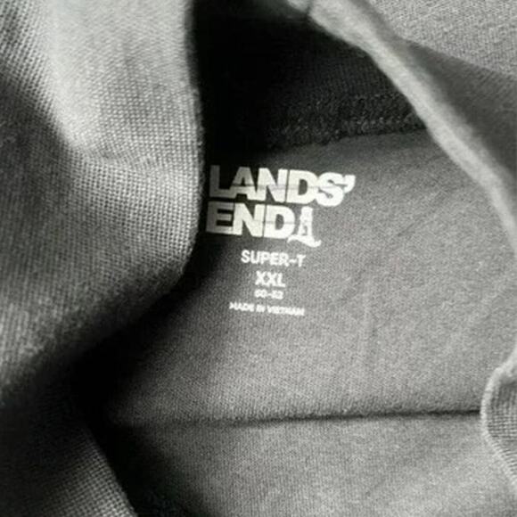 Lands' End Super-T Black Mock Neck Long Sleeve Shirt – Men’s XXL 50-52 Cotton - Picture 5 of 6